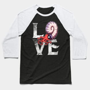 Love Fossils Archaeologist Gift Cool Ammonite Design Baseball T-Shirt